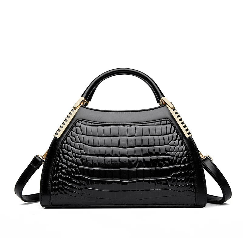 Luxury Alligator Patent Leather Crossbody Hobo Bag