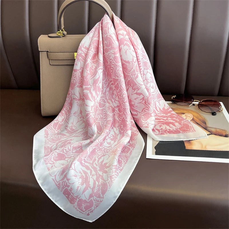 Bohemian Luxury Silk Square Scarf for Women Designer Print Shawl & Versatile Wrap