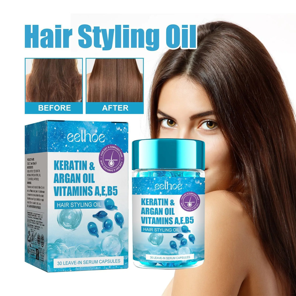Magic Hair Vitamin Capsule Keratin Oil Deep Moisture & Frizz Control Hair Treatment