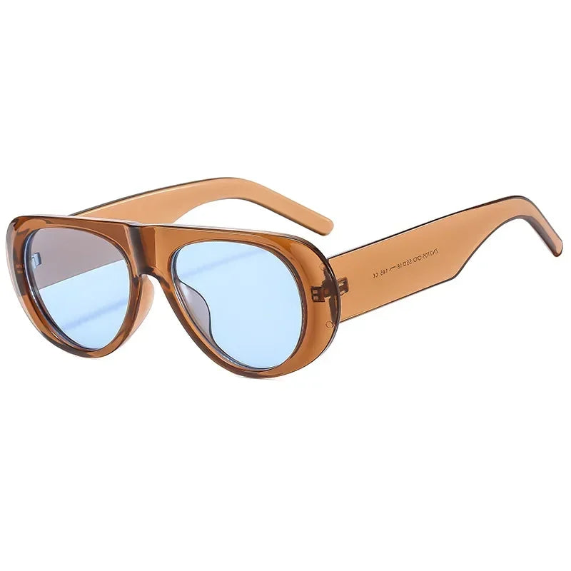 Oval Oversized Sunglasses Women Men - Colorful Frame Outdoor Eyewear UV400
