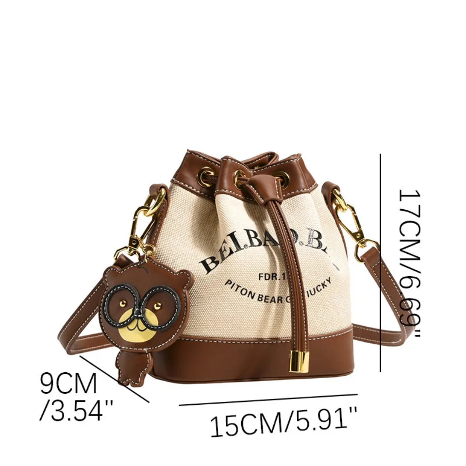 Luxury Drawstring Bucket Bag Large Capacity Women's Crossbody Shoulder Bag