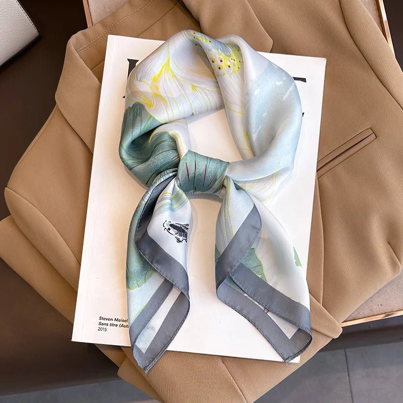 Luxury Silk Feeling Neckerchief for Women Designer Style Neck Wrap & Hair Accessory