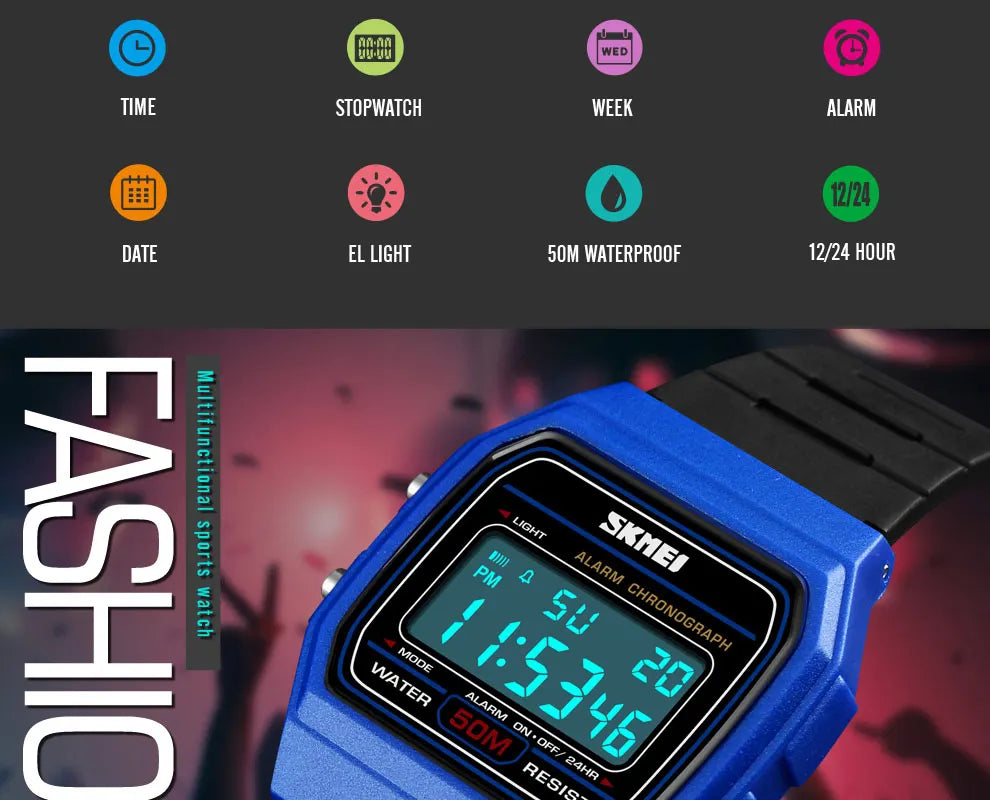 SKIMEI Women's Digital Watch Waterproof Sports Timepiece