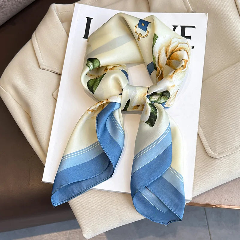 Luxury Silk Feeling Neckerchief for Women Designer Style Neck Wrap & Hair Accessory
