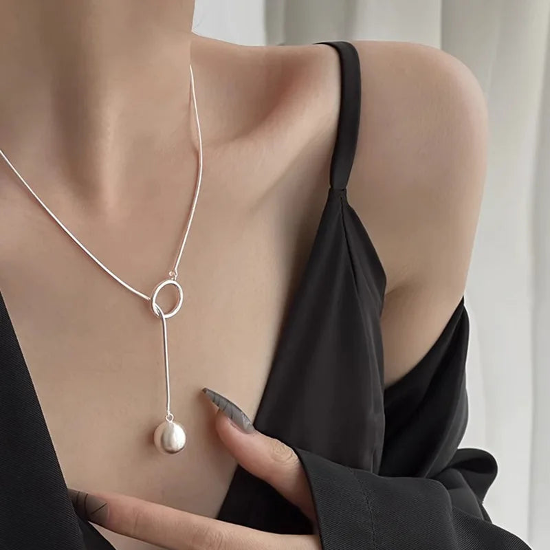 925 Sterling Silver Necklace Heart Pendant Love Adjustable Choker Elegant for Women Girl Jewelry Gift Dropshipping Wholesale