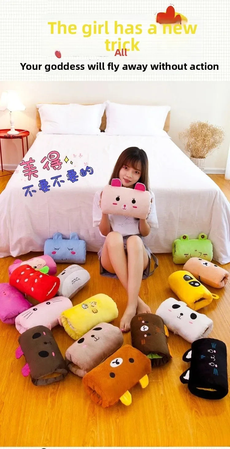 Kids Cartoon Plush Hand Pillow & Hand Warmer - Cute Winter Arm Pillow Children's Gift