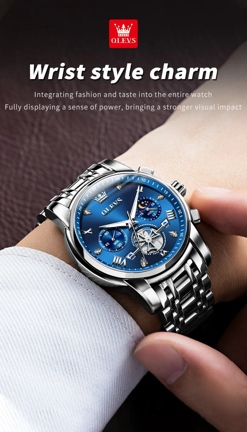 OLEVS Men's Classic Multifunctional Flywheel Automatic Watch -elegant & Precise