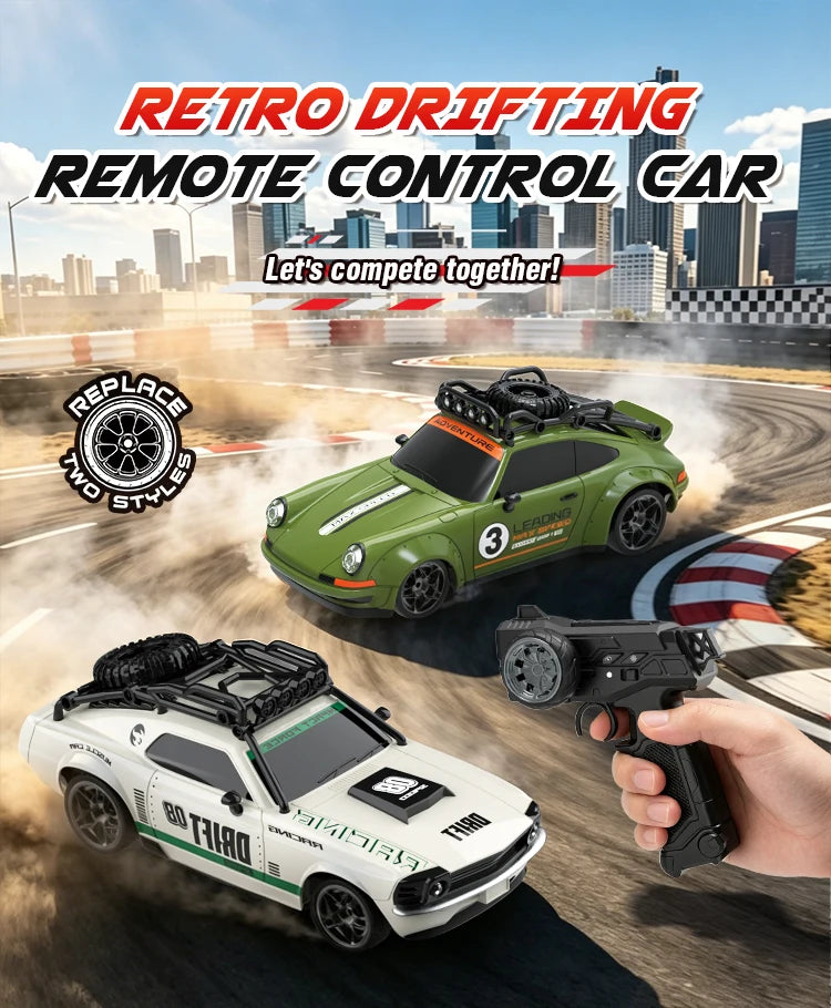 2026 RC Car 1/18 Scale Retro Remote Control Car with Light