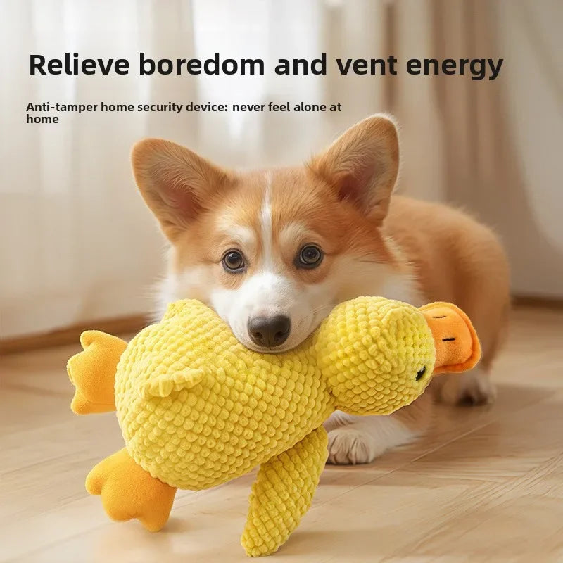 Claiming Duck Squeaky Plush Dog Toy- Soft Sleep Aid Companion Toy for Puppies & Dogs