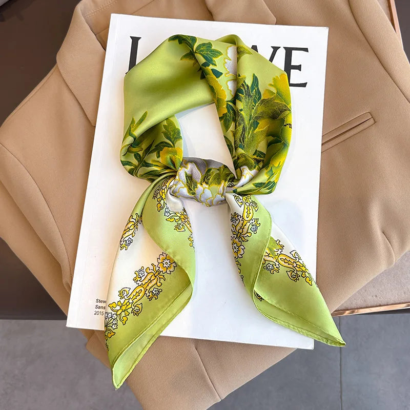 Luxury Silk Feeling Neckerchief for Women Designer Style Neck Wrap & Hair Accessory