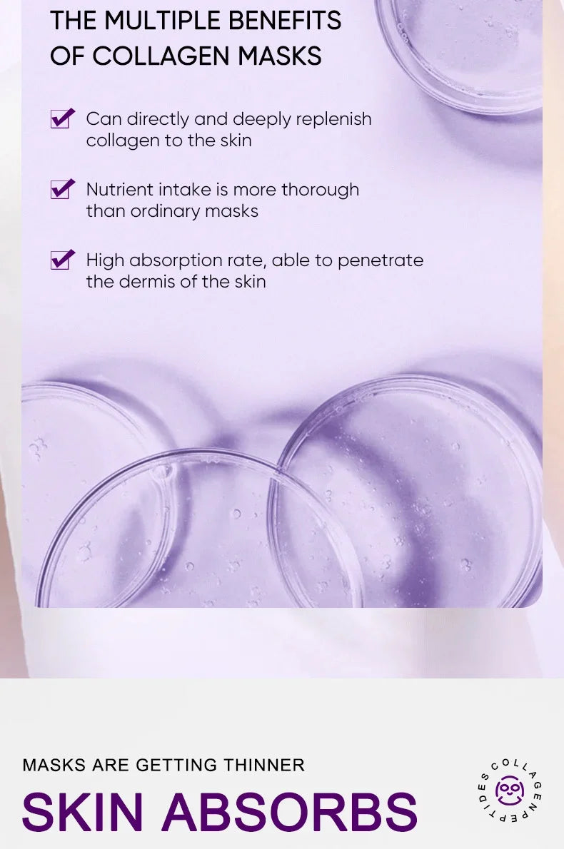 Collagen Anti-Aging Facial Mask Hydrating, Brightening & Wrinkle Repair
