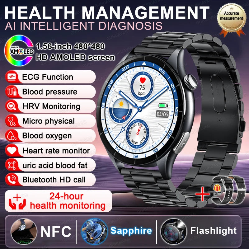2025 Clinical Grade Laser Therapy Smartwatch - Blood Pressure Heart Rate Monitor