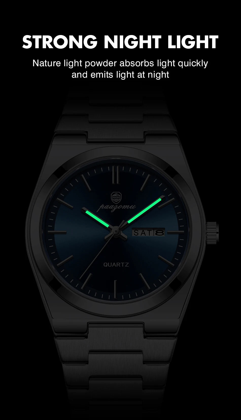 PAAZOMU Luxury Quartz Men's Watch Sport Waterproof Wristwatch