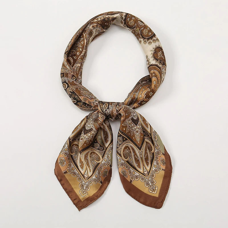 Bohemian Luxury Silk Square Scarf for Women Designer Print Shawl & Versatile Wrap