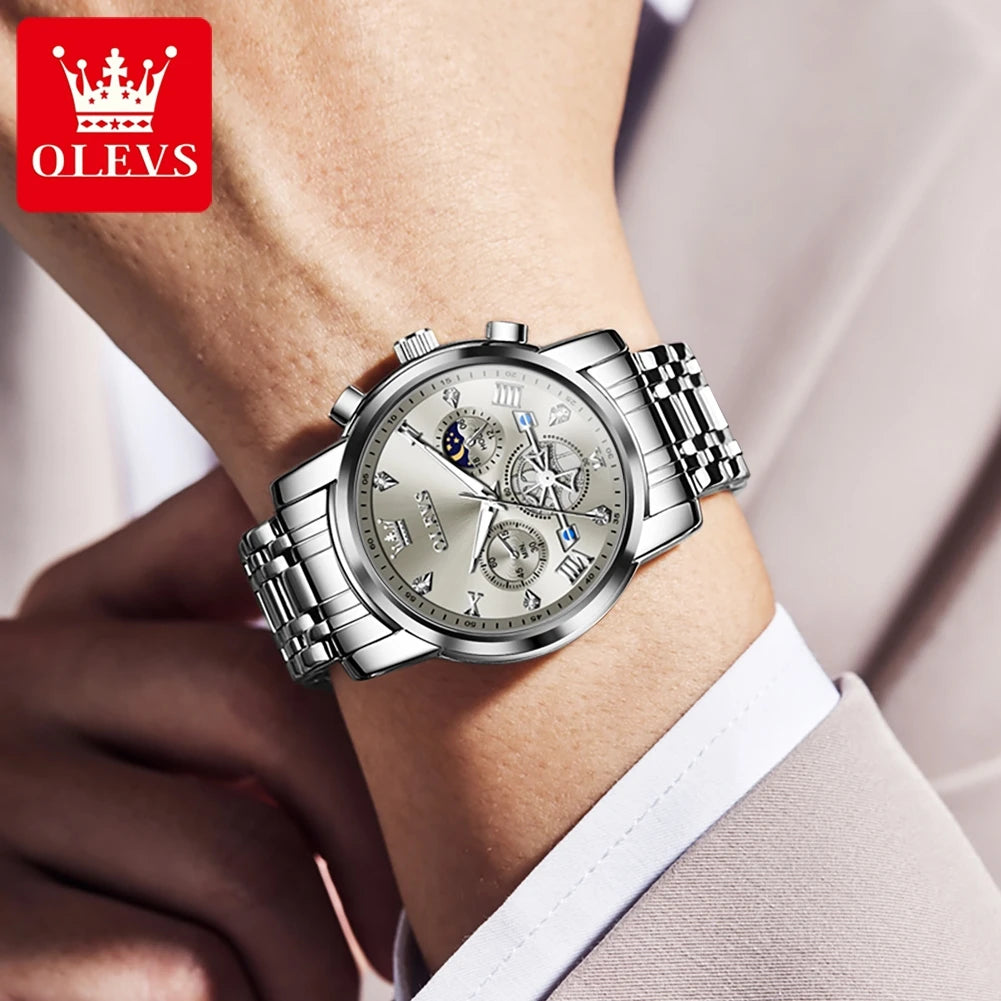OLEVS Men's Classic Multifunctional Flywheel Automatic Watch -elegant & Precise