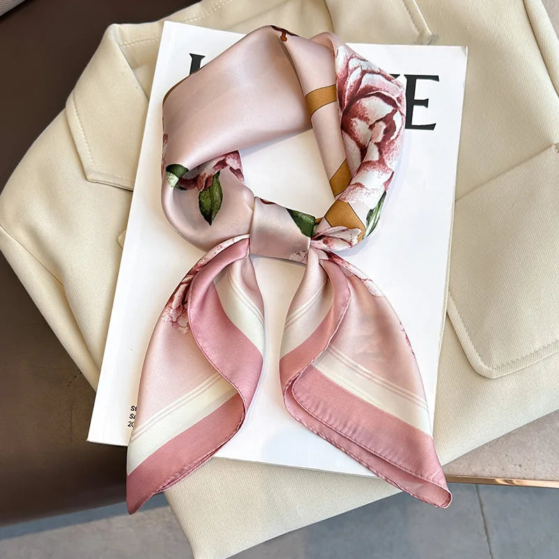 Luxury Silk Feeling Neckerchief for Women Designer Style Neck Wrap & Hair Accessory