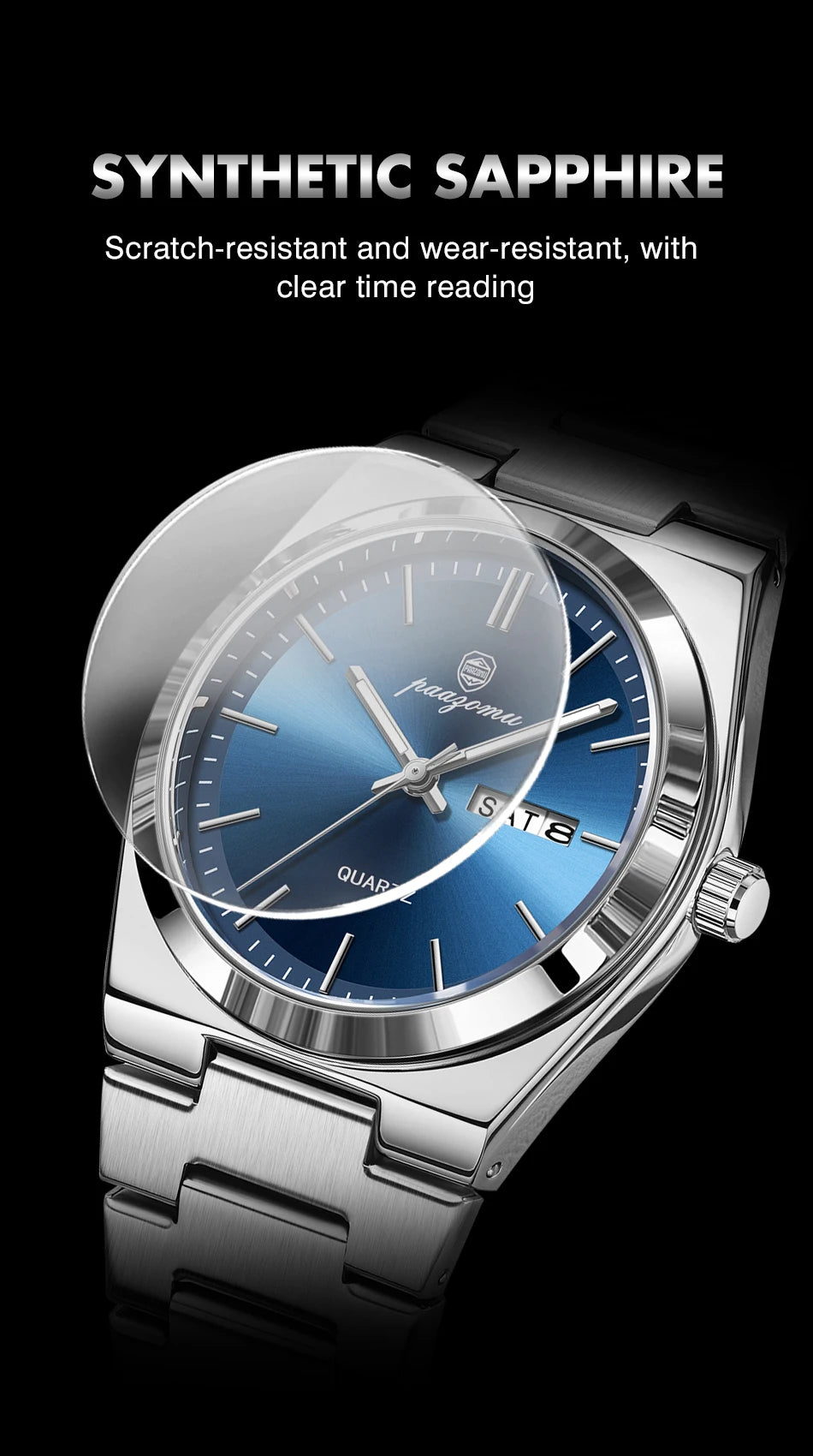 PAAZOMU Luxury Quartz Men's Watch Sport Waterproof Wristwatch