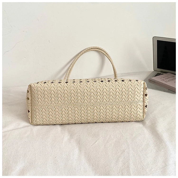 Women's Woven Shoulder Bag - Luxury Designer Tote Purse Handbag