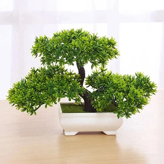 Artificial Bonsai with Faux Flowers Potted Fake Plant for Home, Wadding & Housewarmings Decor