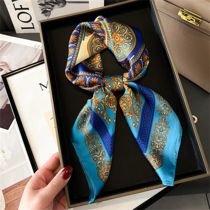 Luxury Silk Feeling Neckerchief for Women Designer Style Neck Wrap & Hair Accessory