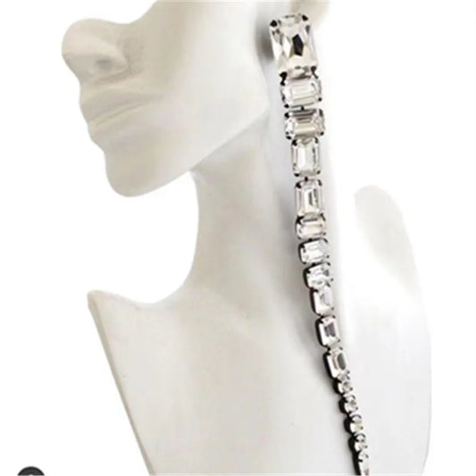 Crystal Tassel Square Pendant Drop Earrings Gift