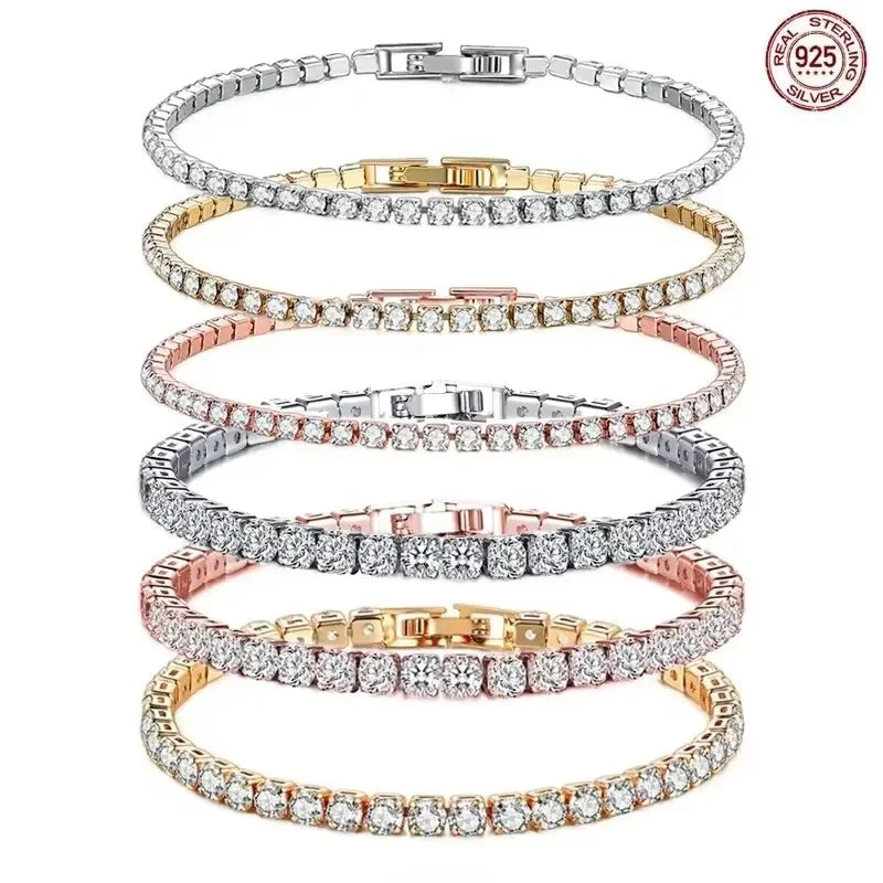 925 Sterling Silver Hip-Hop Tennis Bracelet | High Quality Luxury Unisex Jewelry