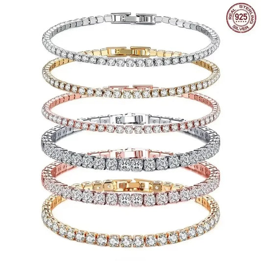 925 Sterling Silver Hip-Hop Tennis Bracelet | High Quality Luxury Unisex Jewelry