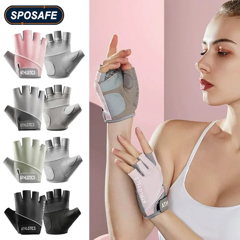 Breathable Cycling & Gym Gloves Fingerless Workout Gloves for Men & Women