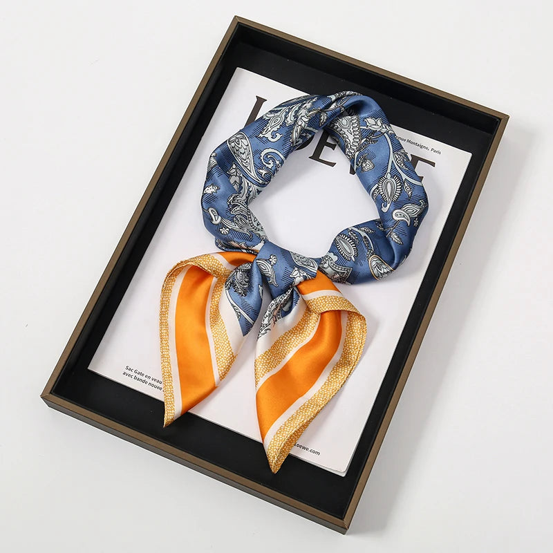 Bohemian Luxury Silk Square Scarf for Women Designer Print Shawl & Versatile Wrap