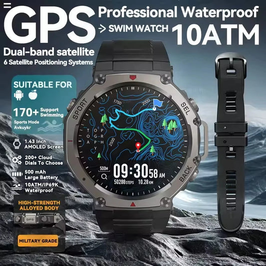 2025 NEW For HUIAWE GPS Smart Watch Men 10ATM 1P69k Waterproof