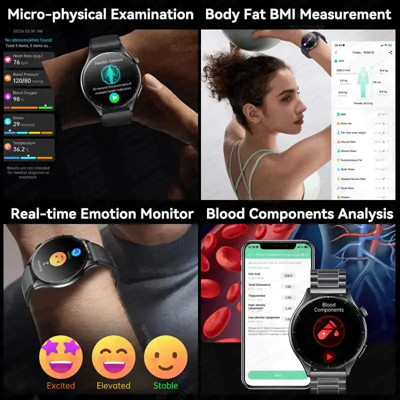 2025 Clinical Grade Laser Therapy Smartwatch - Blood Pressure Heart Rate Monitor