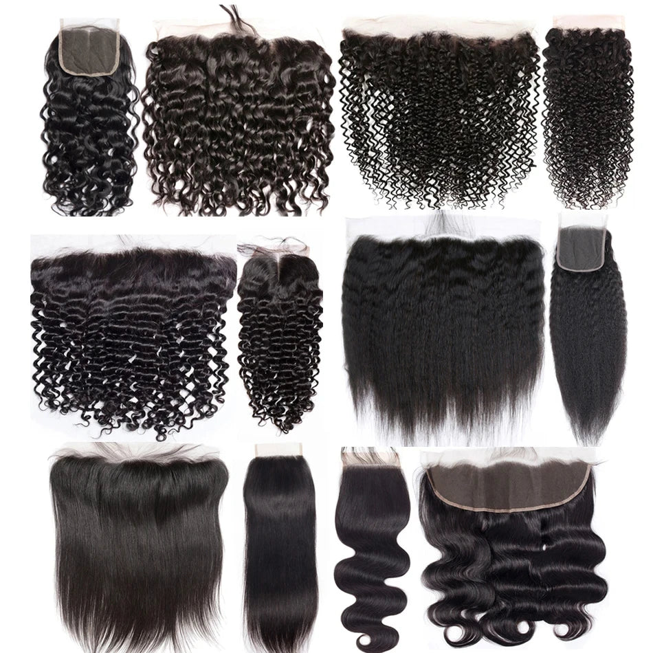 4x4 & 13x4 Transparent Lace Front Wig 100% Remy Human Hair Straight Body Wave Deep Wave Water Wave Kinky Curly