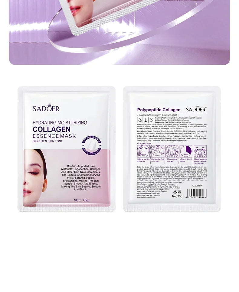 Collagen Anti-Aging Facial Mask Hydrating, Brightening & Wrinkle Repair