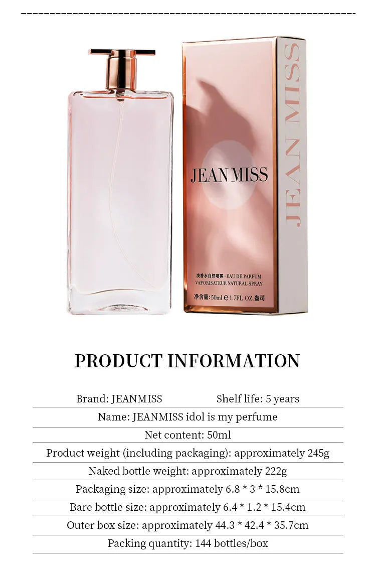 Hot Sale 50ml Eau De Parfum Spray Sweet Fruit Floral Notes Long Lasting Energetic Romantic Idol Perfume for Women