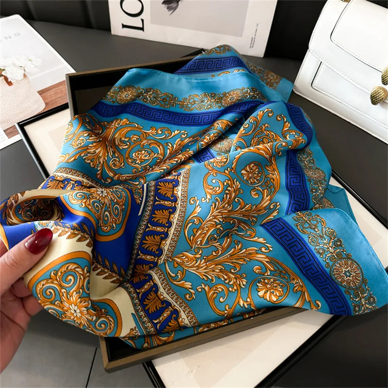 Luxury Silk Feeling Neckerchief for Women Designer Style Neck Wrap & Hair Accessory