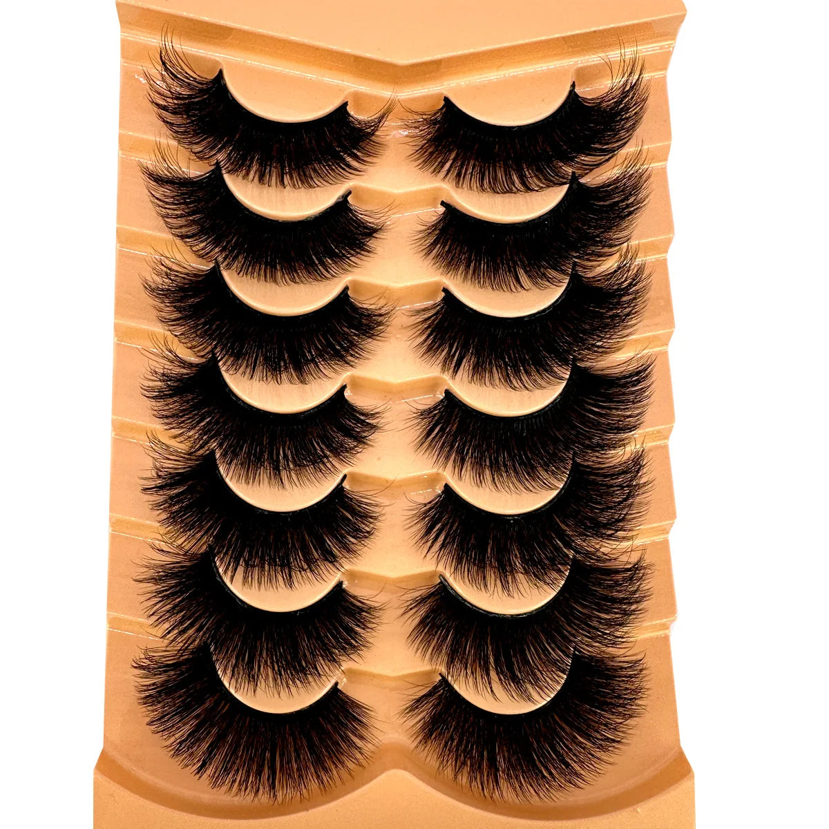 7 Pairs 3D Mink Full False Eyelashes Thick Dramatic Faux Lashes Wholesale Full Set