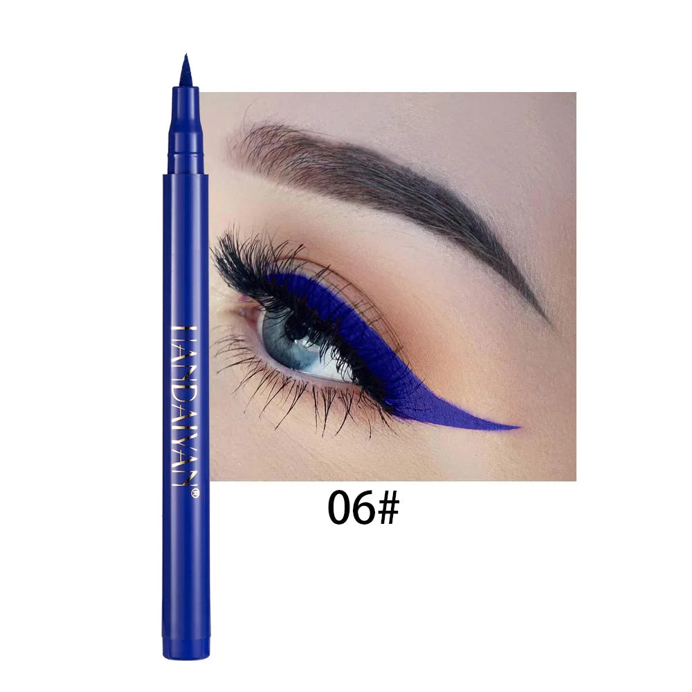 12- Color Waterproof Liquid Eyeliner Set - Vibrant Eye Makeup Pencils
