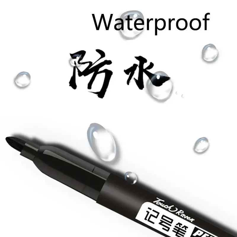 Permanent Maker Pen Set-Waterproof Drawing Markers in Black, Blue & Red