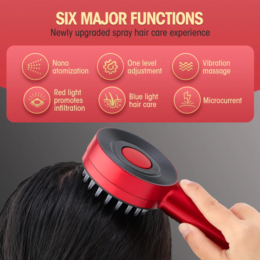 EMS Electric Massage Comb Massage Scalp Hair Growth Red Blue Light Nourish Scalp