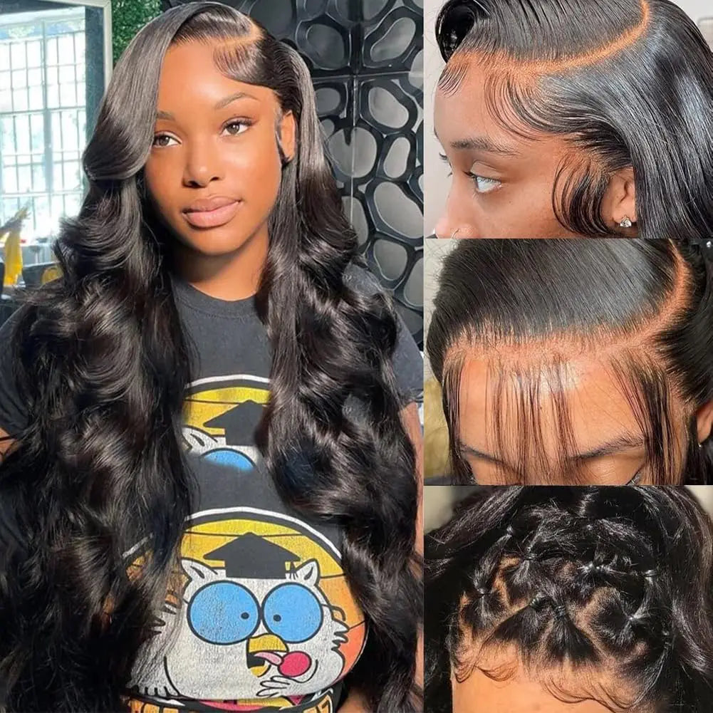 13x4 Transparent Lace Front Wig Front Wig Body Wave Human Hair Pre- Plucked Glueless for Women