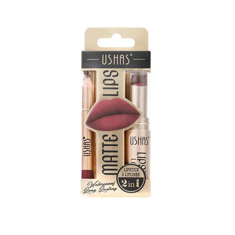 USHAS 12 Color Lip Liner Long-lasting Easy Coloring