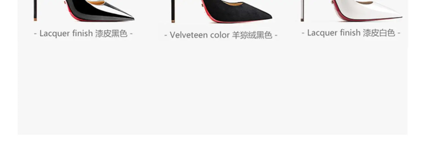 Heels for Ladies New Luxury Designer White Matte 12 cm High Heels Red Bottoms Pointed Toe Pumps Elegant Women Party Prom Shoes