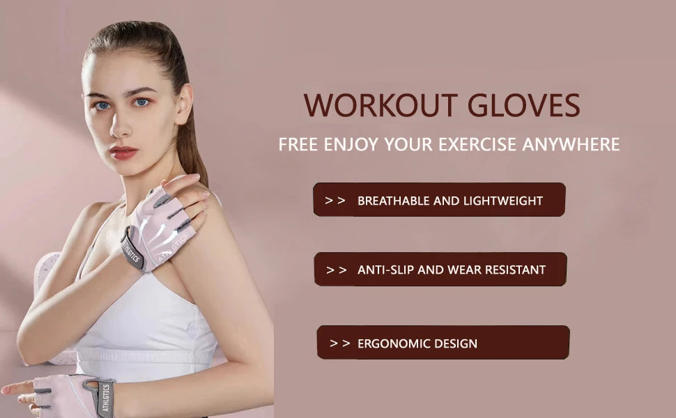 Breathable Cycling & Gym Gloves Fingerless Workout Gloves for Men & Women