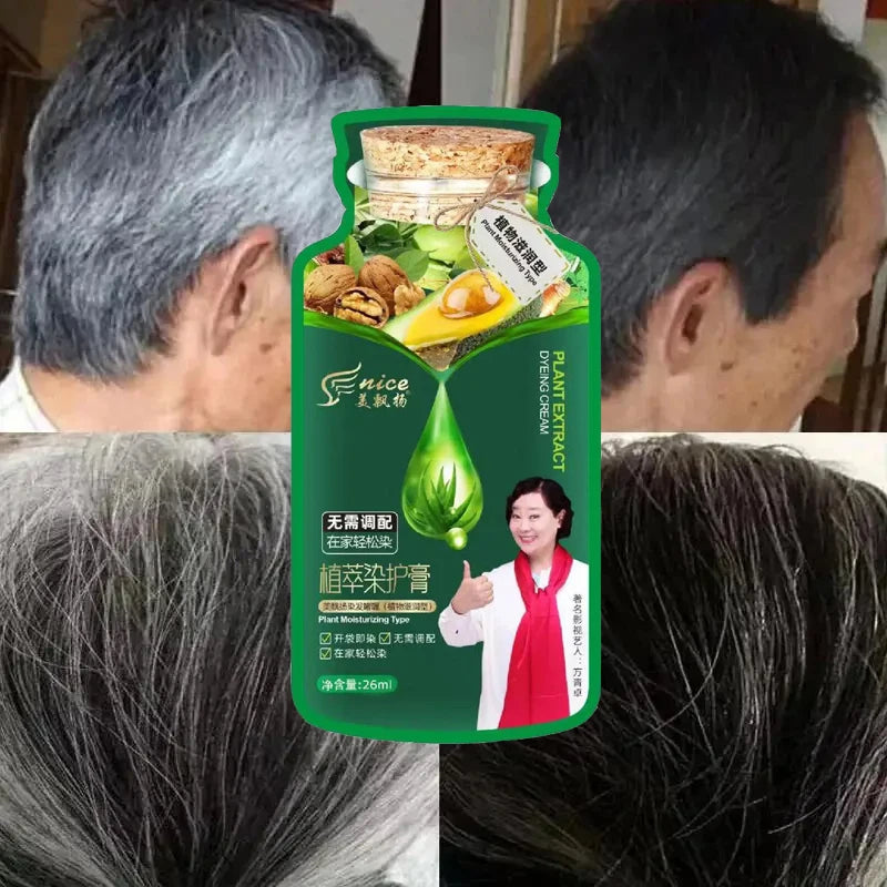 Natural Plant Hair Dye Shampoo - % Minute Gray Hair Color Treament
