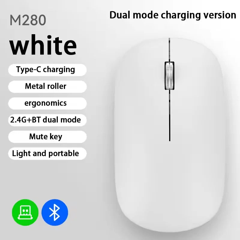 Wireless Mouse Type -C Charging - Silent Click Portable Ergonomic Computer Mouse
