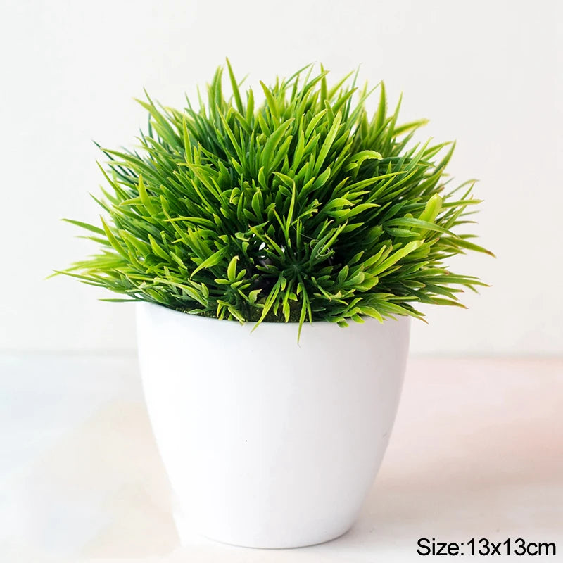 Artificial Bonsai Tree with Flower-Fake Potted Plant for Home Room & Garden Decoration
