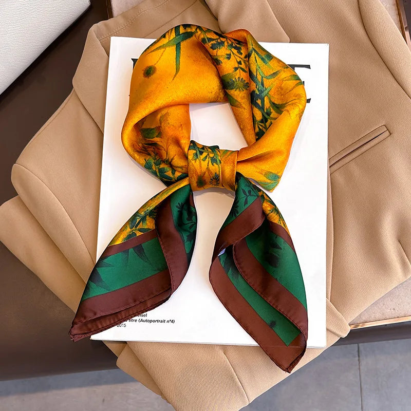Luxury Silk Feeling Neckerchief for Women Designer Style Neck Wrap & Hair Accessory