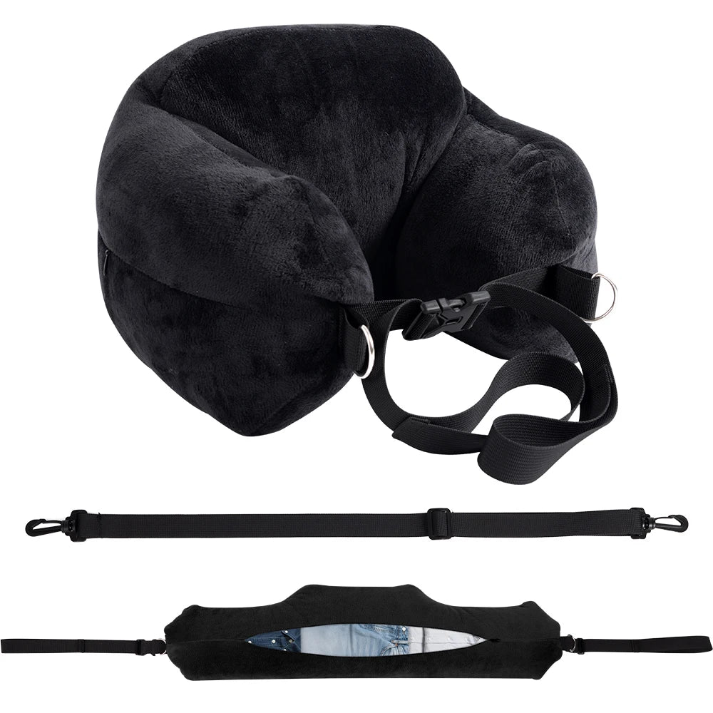Adjustable U-Shaped Travel Neck Pillow - Comfortable Support Travel for Rest
