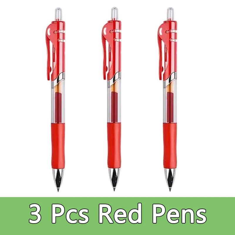 Glen Pens Set - Black Blue Red Refill Bullet Tip 0.5mm Smooth Writing Pens