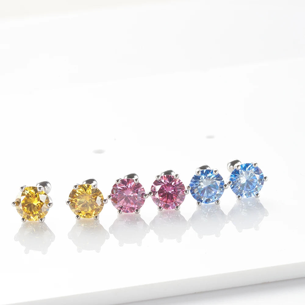 Moissanite Stud Earring - D Color 925 Sterling Silver for Women